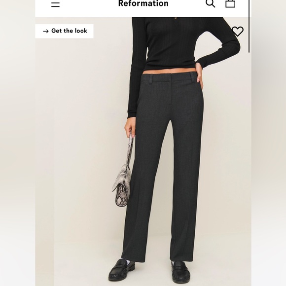 Reformation - Low Rise Kelly Pants - Charcoal - Size 0 - Picture 4 of 4